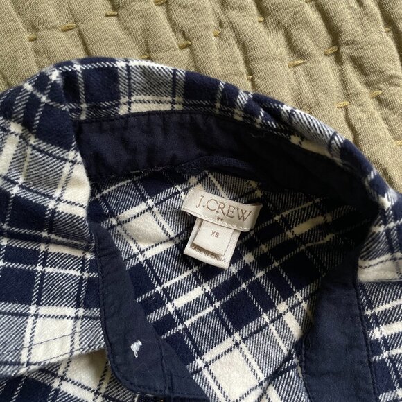 J Crew Plaid Half-Zip Pullover Flannel, Size XS - Picture 2 of 3